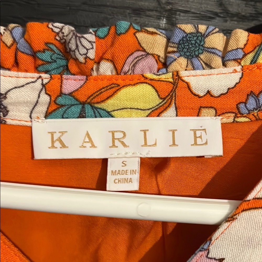 Karlie Floral Orange Dress